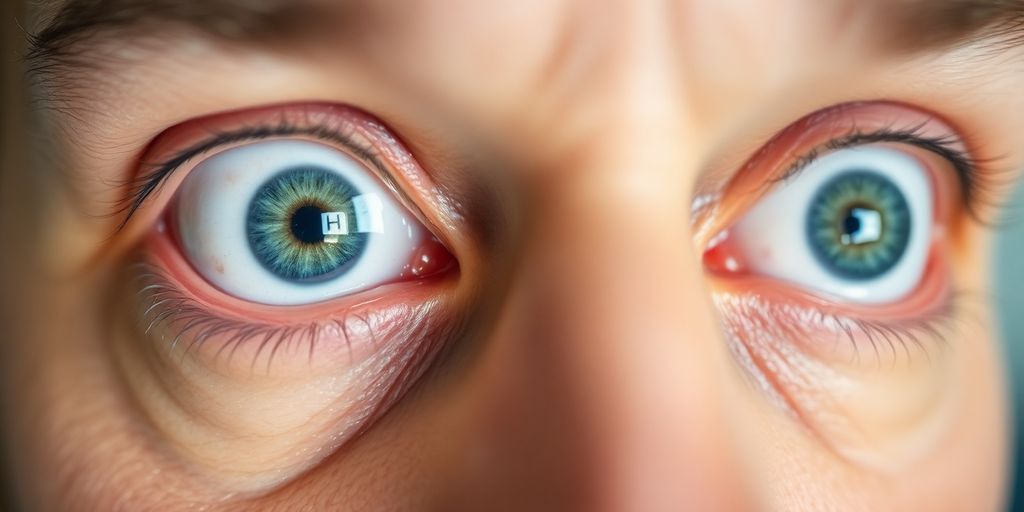 Close-up of diabetic eyes showing clarity and distortion.