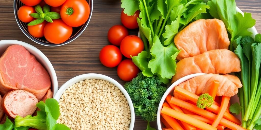 Healthy meal representation for fasting discussion.