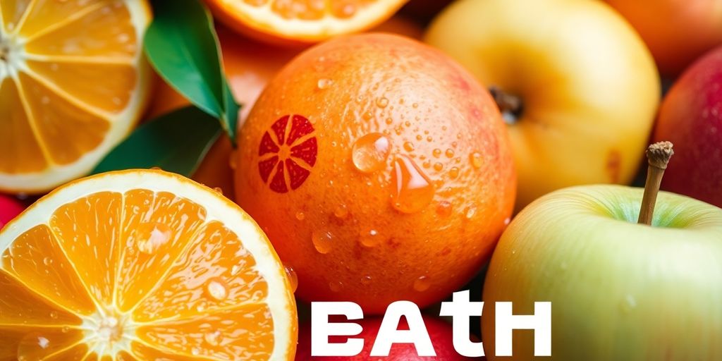 Fresh fruits with water droplets, highlighting fruity scents.