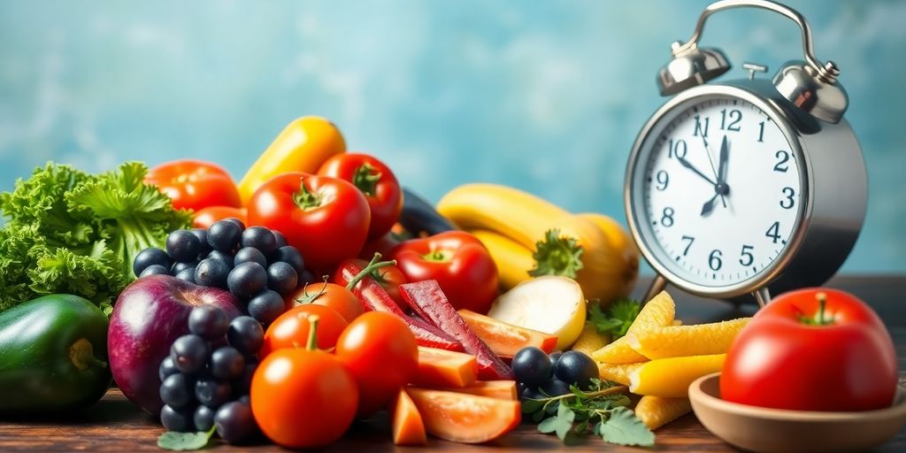 Healthy meal setup for 16-hour fasting guidance.