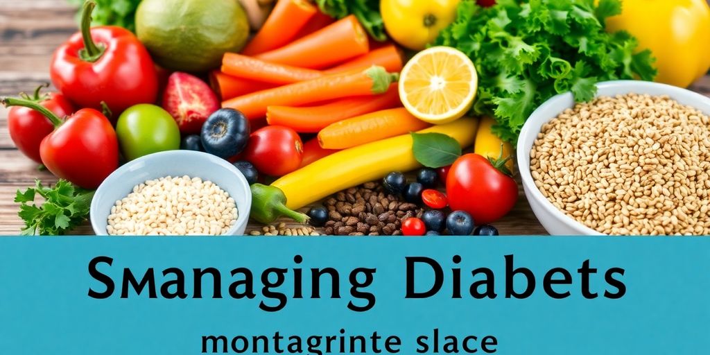 Healthy meal for diabetes management with fresh foods.